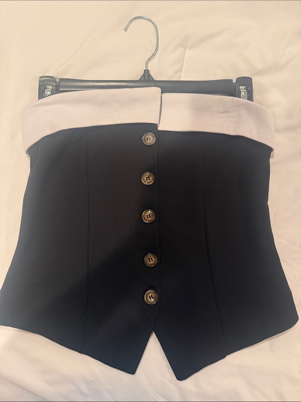 Elegant Black top with white trim
